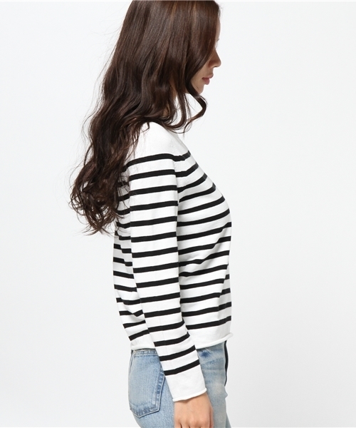 MOUSSY（マウジー）の「Boatneck Knit Tops（ニット/セーター・レディース・イエロー系その他/トップグレー/オフホワイト/ブラック系その他・FREE）」の6枚目の写真
