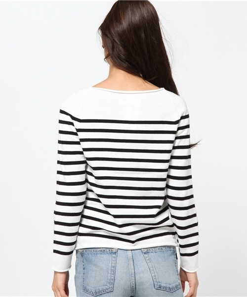 MOUSSY（マウジー）の「Boatneck Knit Tops（ニット/セーター・レディース・イエロー系その他/トップグレー/オフホワイト/ブラック系その他・FREE）」の7枚目の写真