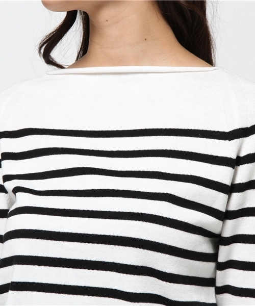 MOUSSY（マウジー）の「Boatneck Knit Tops（ニット/セーター・レディース・イエロー系その他/トップグレー/オフホワイト/ブラック系その他・FREE）」の8枚目の写真