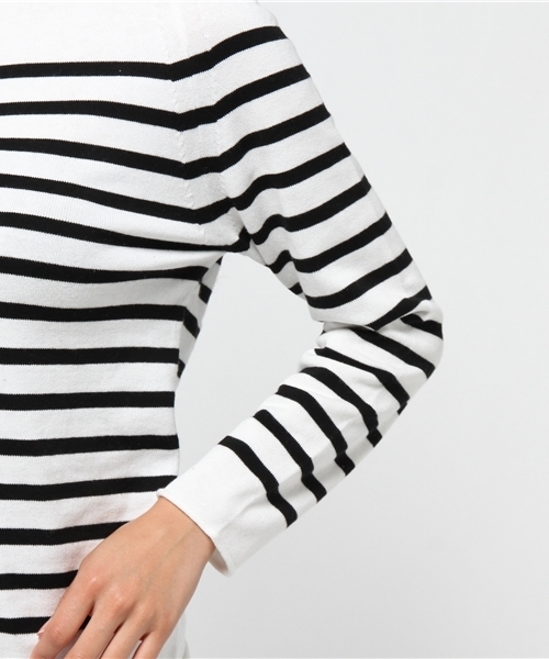 MOUSSY（マウジー）の「Boatneck Knit Tops（ニット/セーター・レディース・イエロー系その他/トップグレー/オフホワイト/ブラック系その他・FREE）」の9枚目の写真