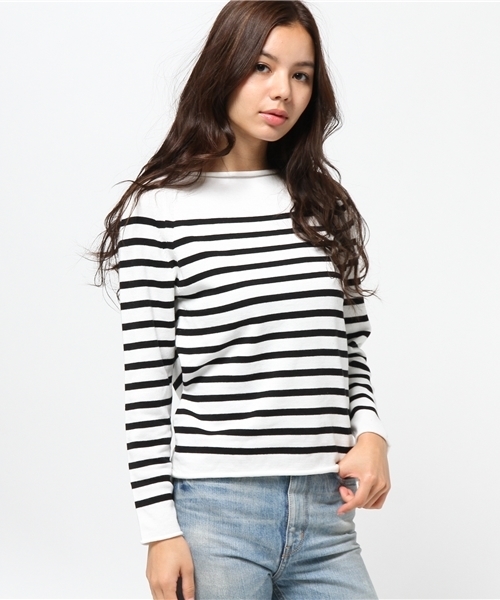 MOUSSY（マウジー）の「Boatneck Knit Tops（ニット/セーター・レディース・イエロー系その他/トップグレー/オフホワイト/ブラック系その他・FREE）」の13枚目の写真