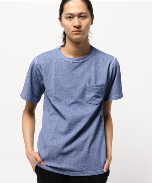 Abiding Aim(アバイディングエイム)の「【JEMORGAN】サーマル半袖クルーネック片染め半袖Tシャツ(Tシャツ/カットソー・メンズ・グリーン/ブルー/ブラック/ワイン・LARGE/MEDIUM/X-LARGE/SMALL)」の3枚目の写真