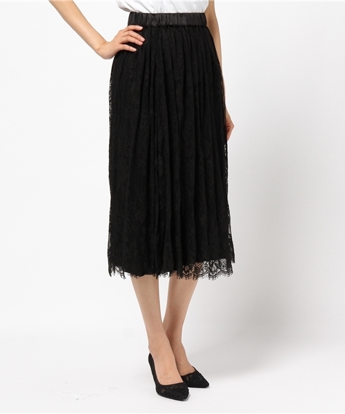 Heather（ヘザー）の「サテンプリーツレーススカート　733904（スカート・レディース・ピンク系その他/ブラック/カーキ・FREE）」の17枚目の写真