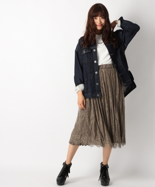 Heather（ヘザー）の「サテンプリーツレーススカート　733904（スカート・レディース・ピンク系その他/ブラック/カーキ・FREE）」の15枚目の写真