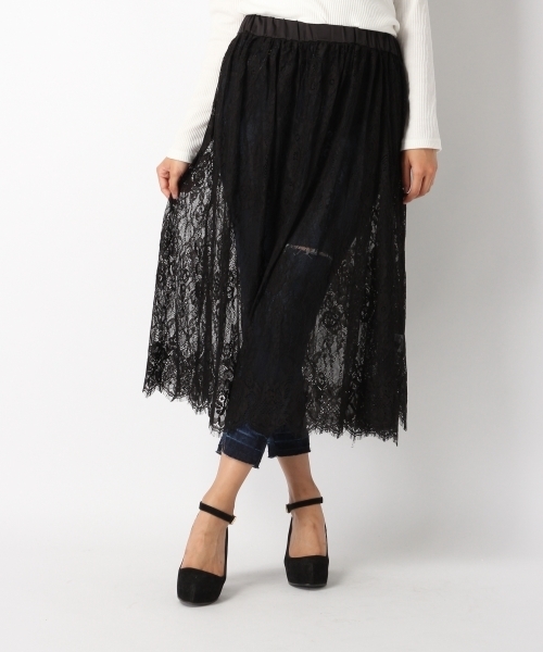 Heather（ヘザー）の「サテンプリーツレーススカート　733904（スカート・レディース・ピンク系その他/ブラック/カーキ・FREE）」の16枚目の写真