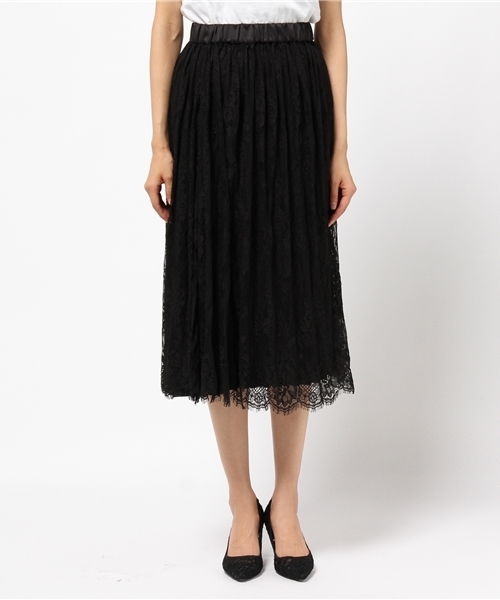 Heather（ヘザー）の「サテンプリーツレーススカート　733904（スカート・レディース・ピンク系その他/ブラック/カーキ・FREE）」の11枚目の写真