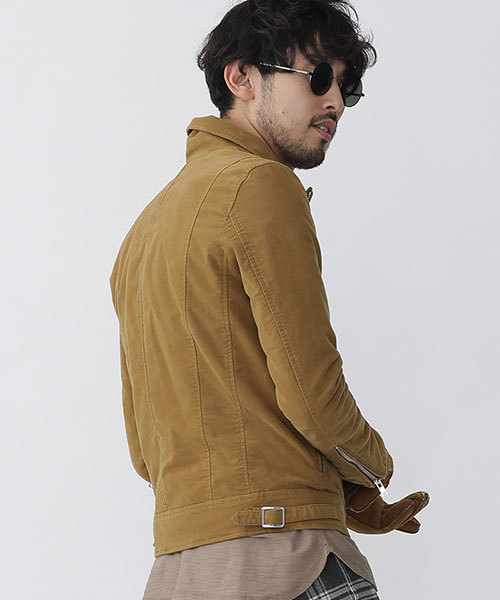 NANO universe（ナノユニバース）の「モールスキンスエードWライダース（ライダースジャケット・メンズ・ベージュ系その他/カーキ・SMALL/LARGE/MEDIUM）」の14枚目の写真