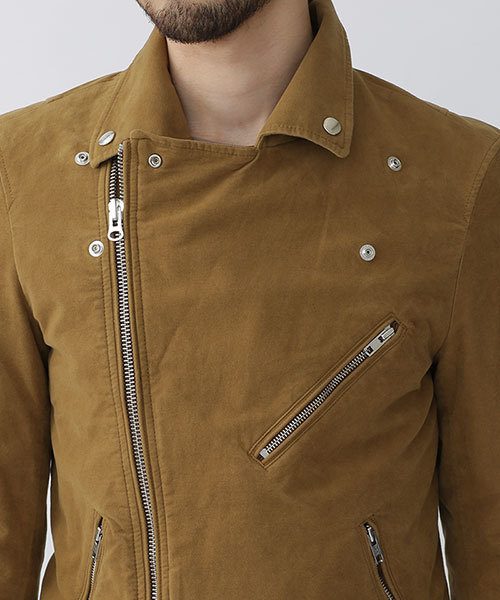 NANO universe（ナノユニバース）の「モールスキンスエードWライダース（ライダースジャケット・メンズ・ベージュ系その他/カーキ・SMALL/LARGE/MEDIUM）」の15枚目の写真