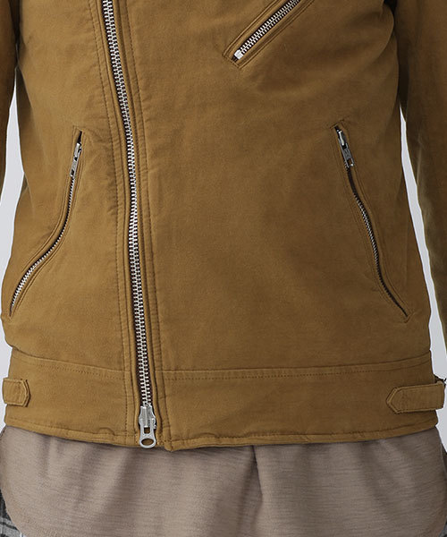 NANO universe（ナノユニバース）の「モールスキンスエードWライダース（ライダースジャケット・メンズ・ベージュ系その他/カーキ・SMALL/LARGE/MEDIUM）」の16枚目の写真