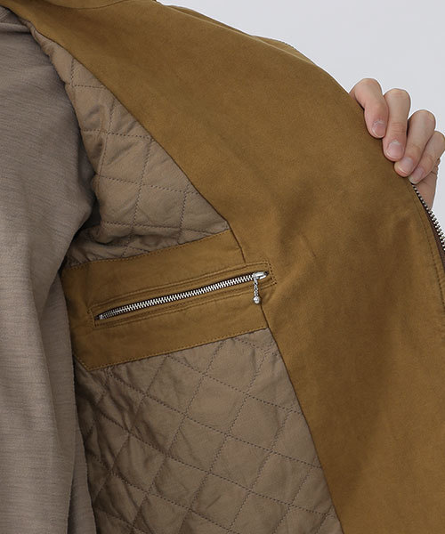 NANO universe（ナノユニバース）の「モールスキンスエードWライダース（ライダースジャケット・メンズ・ベージュ系その他/カーキ・SMALL/LARGE/MEDIUM）」の18枚目の写真