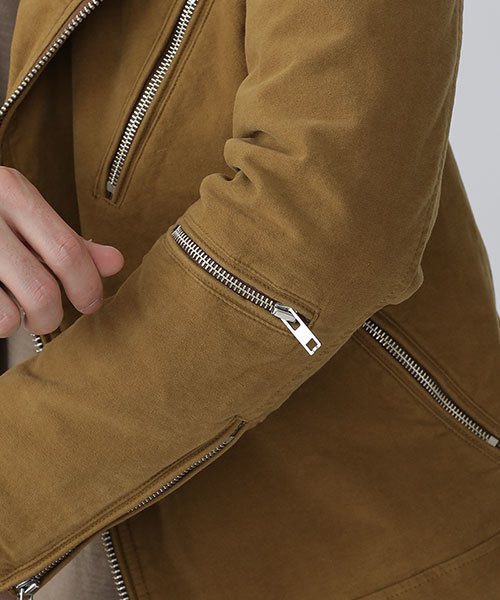 NANO universe（ナノユニバース）の「モールスキンスエードWライダース（ライダースジャケット・メンズ・ベージュ系その他/カーキ・SMALL/LARGE/MEDIUM）」の19枚目の写真