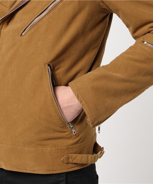 NANO universe（ナノユニバース）の「モールスキンスエードWライダース（ライダースジャケット・メンズ・ベージュ系その他/カーキ・SMALL/LARGE/MEDIUM）」の7枚目の写真