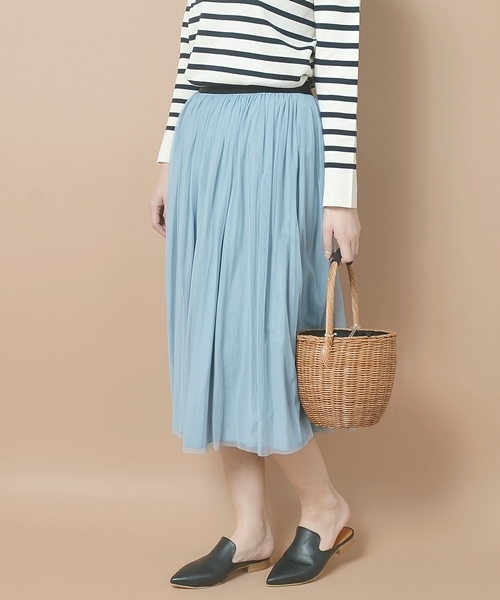 SHIPS（シップス）の「チュールリバーシブルスカート-0045（スカート・レディース・コバルトブルー/グリーン/ピンク/ベージュ/ライトブルー/ダークグレー/レンガ/ピンク系その他・ONE SIZE）」の6枚目の写真