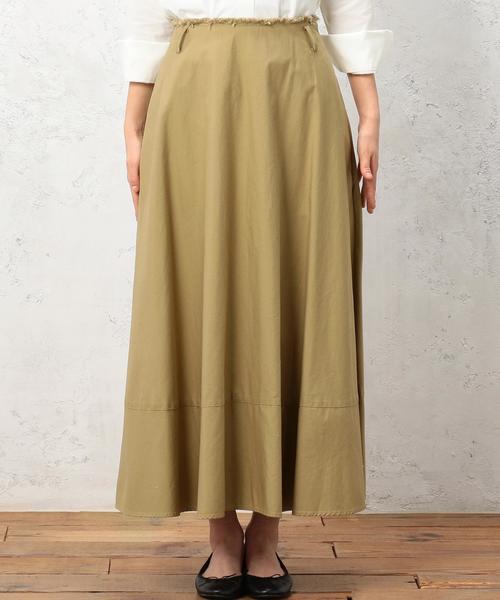 green label relaxing（グリーンレーベルリラクシング）の「MILS B/STN キリカエ LONGスカート◆（スカート・レディース・ベージュ/オリーブ・36/38）」の15枚目の写真