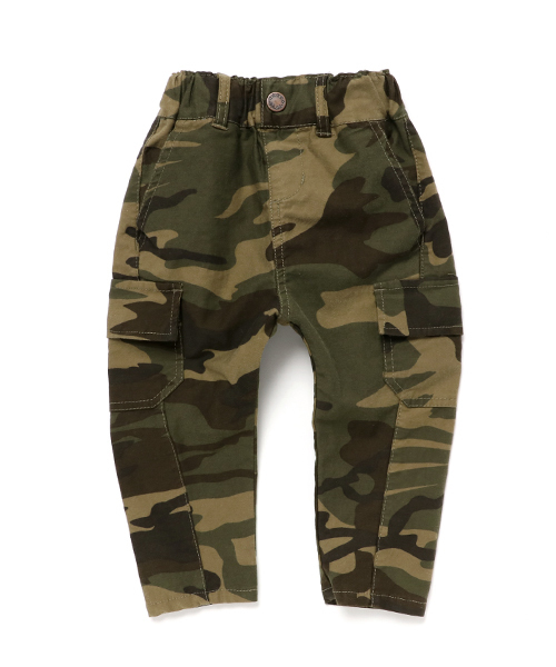 RUGGEDWORKS（ラゲッドワークス）の「カモフラテーパードロングパンツ（カーゴパンツ・キッズ・ブラウン/ネイビー・130cm/140cm/80ｃｍ/100cm/90cm/110cm/120cm）」の2枚目の写真