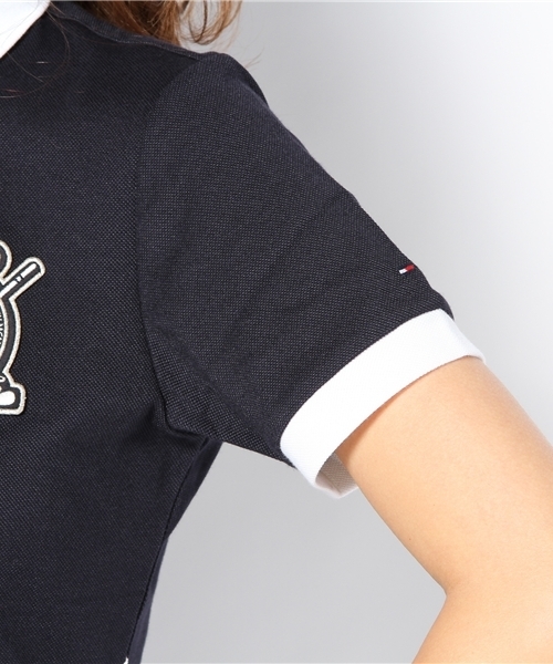 TOMMY HILFIGER（トミーヒルフィガー）の「REGIMENTAL CLASSIC POLO WOMENS（ポロシャツ・レディース・ホワイト/ブルー/ネイビー・SMALL/MEDIUM）」の8枚目の写真