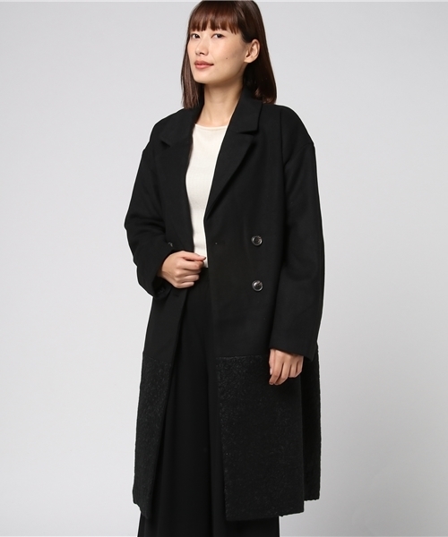 MERLOT（メルロー）の「異素材切替ダブルボタンコート647-0527（ピーコート・レディース・ベージュ/グレー/ブラック・FREE）」の13枚目の写真