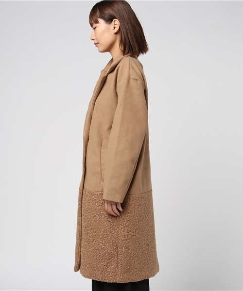 MERLOT（メルロー）の「異素材切替ダブルボタンコート647-0527（ピーコート・レディース・ベージュ/グレー/ブラック・FREE）」の7枚目の写真