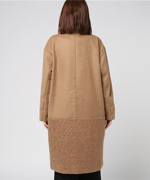 MERLOT（メルロー）の「異素材切替ダブルボタンコート647-0527（ピーコート・レディース・ベージュ/グレー/ブラック・FREE）」の8枚目の写真