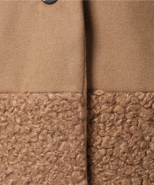 MERLOT（メルロー）の「異素材切替ダブルボタンコート647-0527（ピーコート・レディース・ベージュ/グレー/ブラック・FREE）」の5枚目の写真