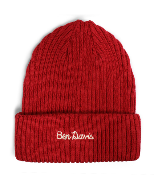 BEN DAVIS ORIGINALS（ベンデイビスオリジナルス）の「BEN DAVIS EMBROIDERY KNIT CAP（ニットキャップ/ビーニー・レディース・ブラック/ネイビー/オフホワイト/イエロー/ブルー/杢グレー/スミクロ/ワイン・FREE）」の18枚目の写真