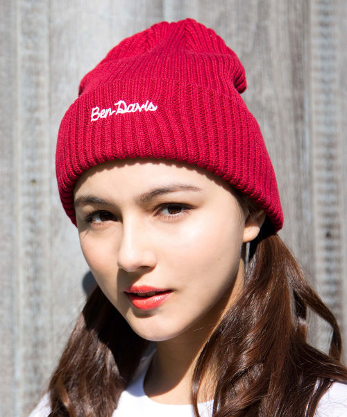 BEN DAVIS ORIGINALS（ベンデイビスオリジナルス）の「BEN DAVIS EMBROIDERY KNIT CAP（ニットキャップ/ビーニー・レディース・ブラック/ネイビー/オフホワイト/イエロー/ブルー/杢グレー/スミクロ/ワイン・FREE）」の20枚目の写真
