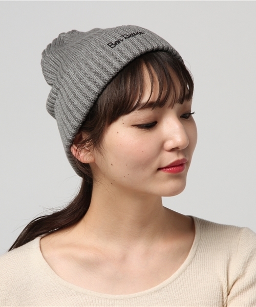 BEN DAVIS ORIGINALS（ベンデイビスオリジナルス）の「BEN DAVIS EMBROIDERY KNIT CAP（ニットキャップ/ビーニー・レディース・ブラック/ネイビー/オフホワイト/イエロー/ブルー/杢グレー/スミクロ/ワイン・FREE）」の4枚目の写真