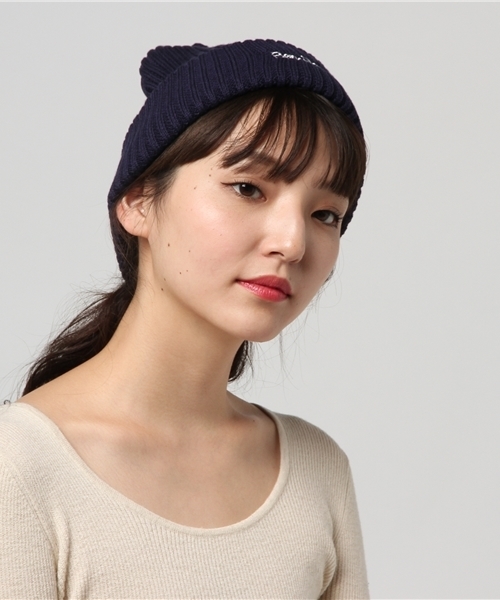 BEN DAVIS ORIGINALS（ベンデイビスオリジナルス）の「BEN DAVIS EMBROIDERY KNIT CAP（ニットキャップ/ビーニー・レディース・ブラック/ネイビー/オフホワイト/イエロー/ブルー/杢グレー/スミクロ/ワイン・FREE）」の5枚目の写真