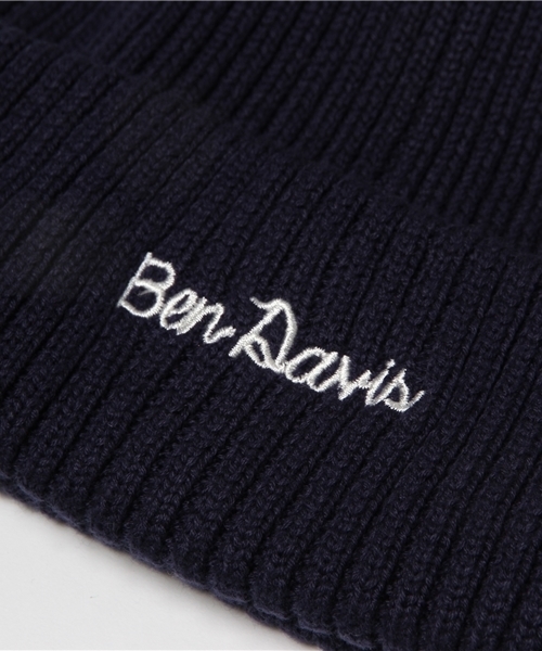 BEN DAVIS ORIGINALS（ベンデイビスオリジナルス）の「BEN DAVIS EMBROIDERY KNIT CAP（ニットキャップ/ビーニー・レディース・ブラック/ネイビー/オフホワイト/イエロー/ブルー/杢グレー/スミクロ/ワイン・FREE）」の9枚目の写真