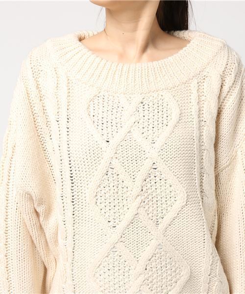 earth music&ecology(アースミュージックアンドエコロジー)の「オフショルニットプルオーバー(ニット/セーター・レディース・アイボリー/ピンク/グレー・FREE)」の8枚目の写真