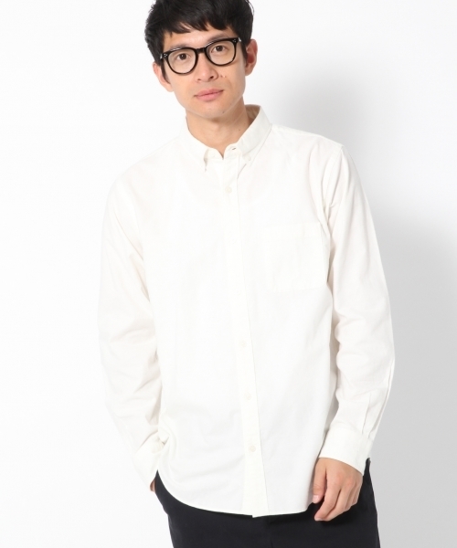 GLOBAL WORK（グローバルワーク）の「ブラッシュオックスフォードシャツ/775186（シャツ/ブラウス・メンズ・ネイビー/ブラウン/グレー/ワインレッド/ホワイト系その他・SMALL/MEDIUM/LARGE/X-LARGE）」の2枚目の写真