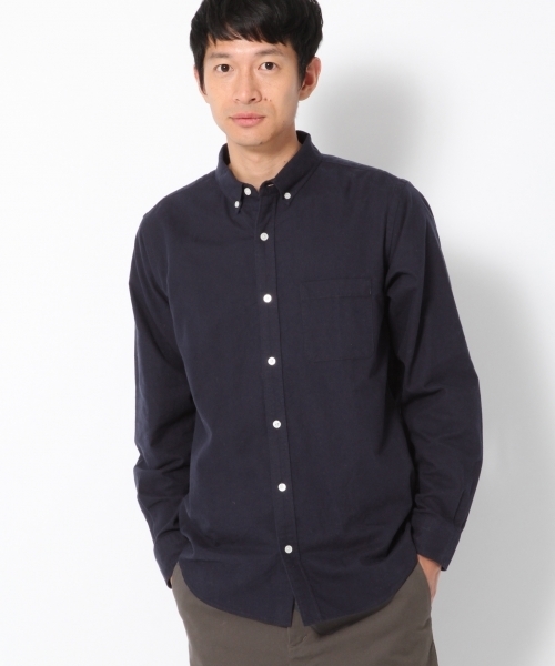 GLOBAL WORK（グローバルワーク）の「ブラッシュオックスフォードシャツ/775186（シャツ/ブラウス・メンズ・ネイビー/ブラウン/グレー/ワインレッド/ホワイト系その他・SMALL/MEDIUM/LARGE/X-LARGE）」の5枚目の写真