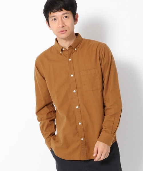 GLOBAL WORK（グローバルワーク）の「ブラッシュオックスフォードシャツ/775186（シャツ/ブラウス・メンズ・ネイビー/ブラウン/グレー/ワインレッド/ホワイト系その他・SMALL/MEDIUM/LARGE/X-LARGE）」の4枚目の写真