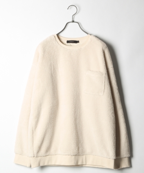 RAGEBLUE（レイジブルー）の「ボアフリースクルー/785100（スウェット・メンズ・ホワイト/ベージュ/ブルー・SMALL/MEDIUM/LARGE）」の2枚目の写真