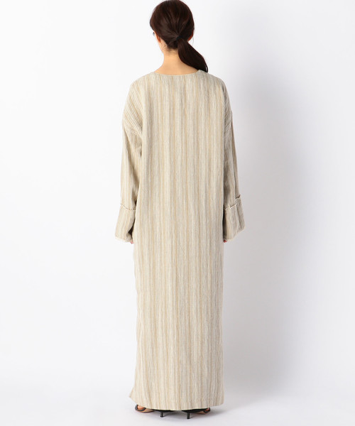 Liesse（リエス）の「リネンストライプジャガードカフタン（ワンピース  