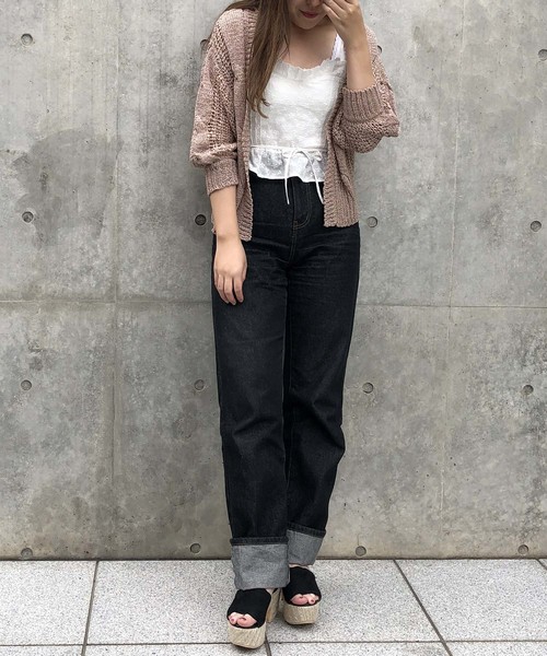 one after another NICE CLAUP(ワンアフターアナザーナイスクラップ)の「テープヤーン カーディガン(カーディガン/ボレロ・レディース・アイボリー/ベージュ/サックスブルー/レンガ・FREE)」の14枚目の写真