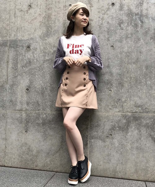one after another NICE CLAUP(ワンアフターアナザーナイスクラップ)の「テープヤーン カーディガン(カーディガン/ボレロ・レディース・アイボリー/ベージュ/サックスブルー/レンガ・FREE)」の19枚目の写真