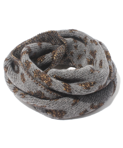 ROSE BUD（ローズバッド）の「(FERRUCCIO VECCHI) 443160 LEOPARD JACQUARD SNOOD（ストール/ショール・レディース・ブラック/グレー・ONE SIZE）」の3枚目の写真