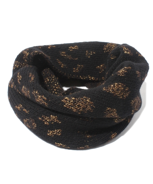 ROSE BUD（ローズバッド）の「(FERRUCCIO VECCHI) 443160 LEOPARD JACQUARD SNOOD（ストール/ショール・レディース・ブラック/グレー・ONE SIZE）」の2枚目の写真