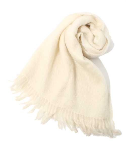 Ray BEAMS（レイビームス）の「□Ray BEAMS / FOXムジウールマフラー（マフラー・レディース・オフホワイト/グレー/オレンジ系その他・ONE SIZE）」の2枚目の写真