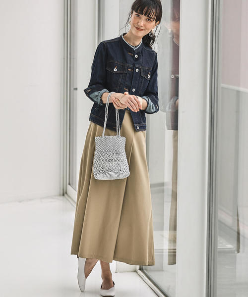TO BE CHICノーカラーデニムジャケット フリンジ ビーズ装飾 XLサイズ bflat｜ノーカラー オーバーサイズデニムジャケット | Rakuten