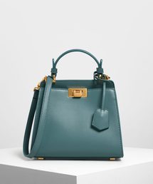 CHARLES & KEITH | クラシックメタルディテール プッシュロックバッグ / Classic Metal Detail Push Lock Bag(ハンドバッグ)
