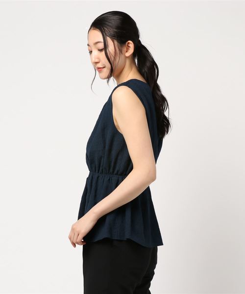 DouDou（ドゥドゥ）の「楊柳カシュクールブラウス（シャツ/ブラウス・レディース・ネイビー/オレンジ・FREE）」の3枚目の写真