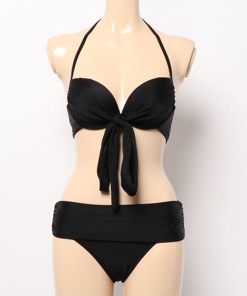 KOBE LETTUCE(コウベレタス)の「アンダークロスデザインビキニ【水着上下2点セット】(水着・レディース・ブラック/パープル/カーキ/モカ・FREE)」の2枚目の写真