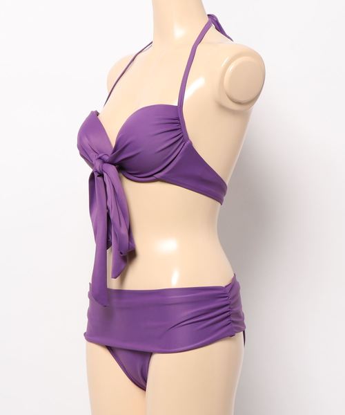 KOBE LETTUCE(コウベレタス)の「アンダークロスデザインビキニ【水着上下2点セット】(水着・レディース・ブラック/パープル/カーキ/モカ・FREE)」の5枚目の写真