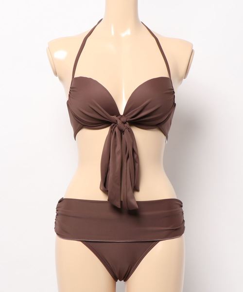 KOBE LETTUCE(コウベレタス)の「アンダークロスデザインビキニ【水着上下2点セット】(水着・レディース・ブラック/パープル/カーキ/モカ・FREE)」の7枚目の写真