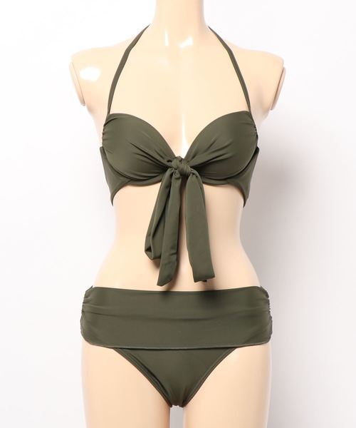 KOBE LETTUCE(コウベレタス)の「アンダークロスデザインビキニ【水着上下2点セット】(水着・レディース・ブラック/パープル/カーキ/モカ・FREE)」の12枚目の写真