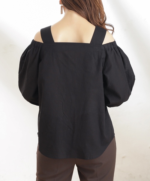 natural couture（ナチュラルクチュール）の「着方いろいろ楽しめるブラウス（シャツ/ブラウス・レディース・ブラック/ピンク/チェック/アイボリー・FREE）」の13枚目の写真