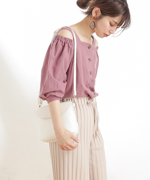 natural couture（ナチュラルクチュール）の「着方いろいろ楽しめるブラウス（シャツ/ブラウス・レディース・ブラック/ピンク/チェック/アイボリー・FREE）」の21枚目の写真