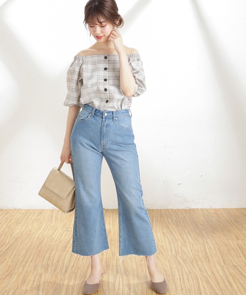 natural couture（ナチュラルクチュール）の「着方いろいろ楽しめるブラウス（シャツ/ブラウス・レディース・ブラック/ピンク/チェック/アイボリー・FREE）」の17枚目の写真